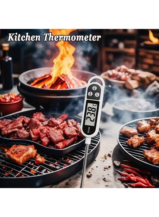 2Pcs White Digital Kitchen Thermometer For Perfectly Cooked Meals TP300 - Image 1